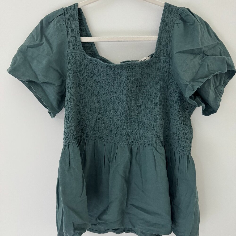 Madewell Women's Lucie Smocked Peplum Top
